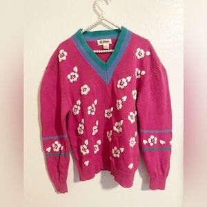 vintage lady Antigua v-neck sweater size XL